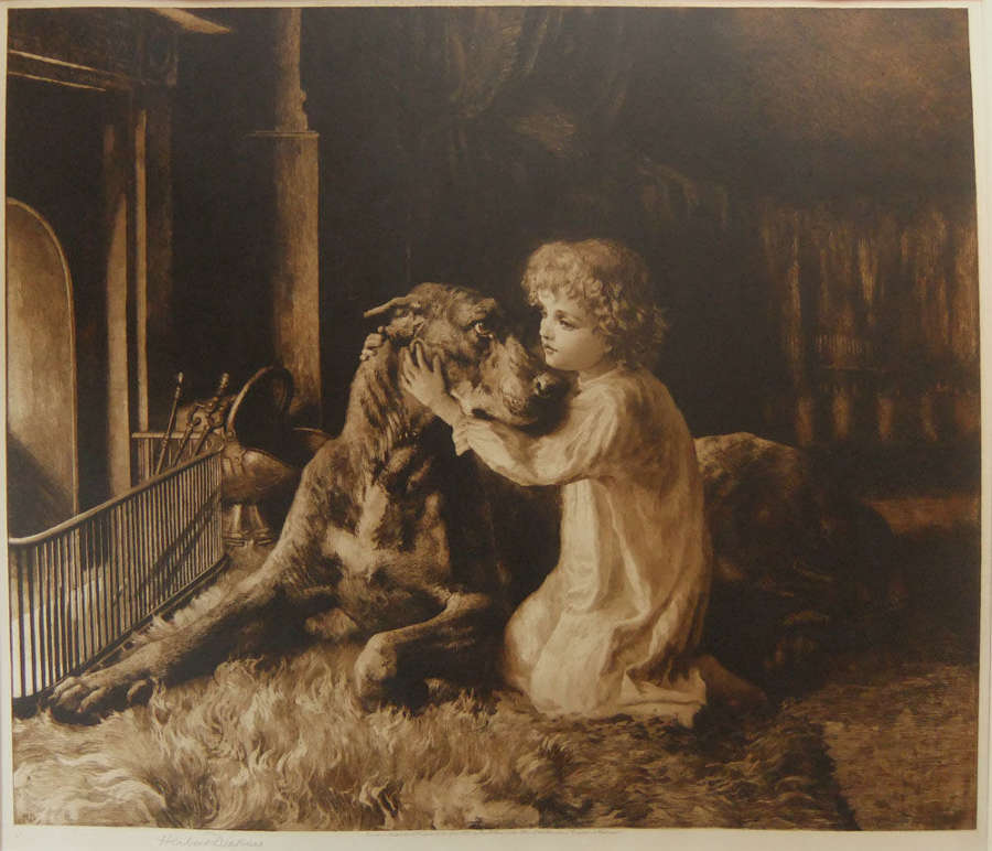 Herbert Dicksee - "Her First Love" original etching
