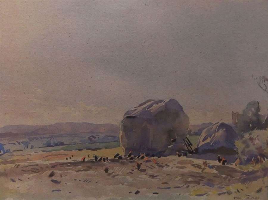 Fred Lawson - "Haystacks, Wensleydale" watercolour