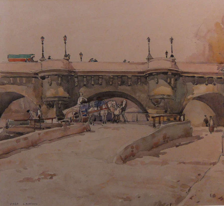 Fred Lawson - "By the Side of the Bridge" watercolour