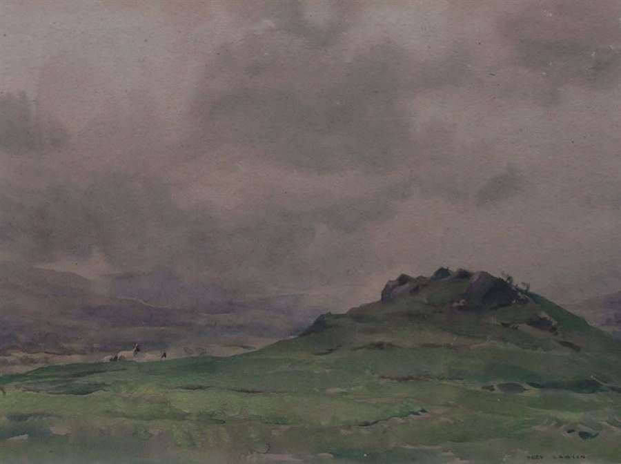 Fred Lawson - "Where the Mists Roll in" watercolour
