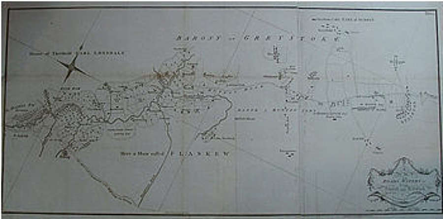 James Clarke - A MAP OF THE ROADS ETC. between PENRITH and KESWICK