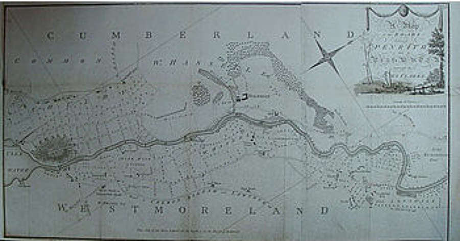 James Clarke - A MAP OF THE ROADS ETC. between PENRITH and ULLSWATER