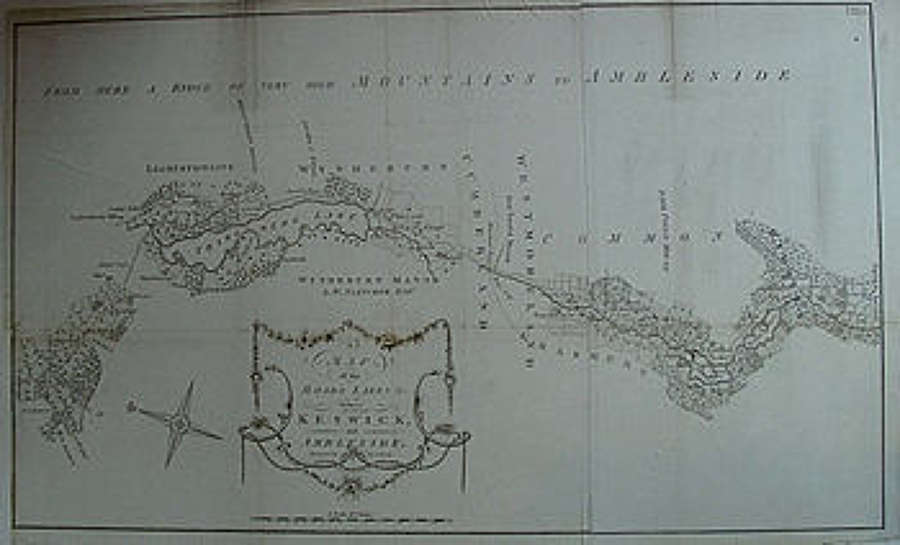 James Clarke - A MAP OF THE ROADS, LAKES ETC. BETWEEN KESWICK AND AMBLESIDE