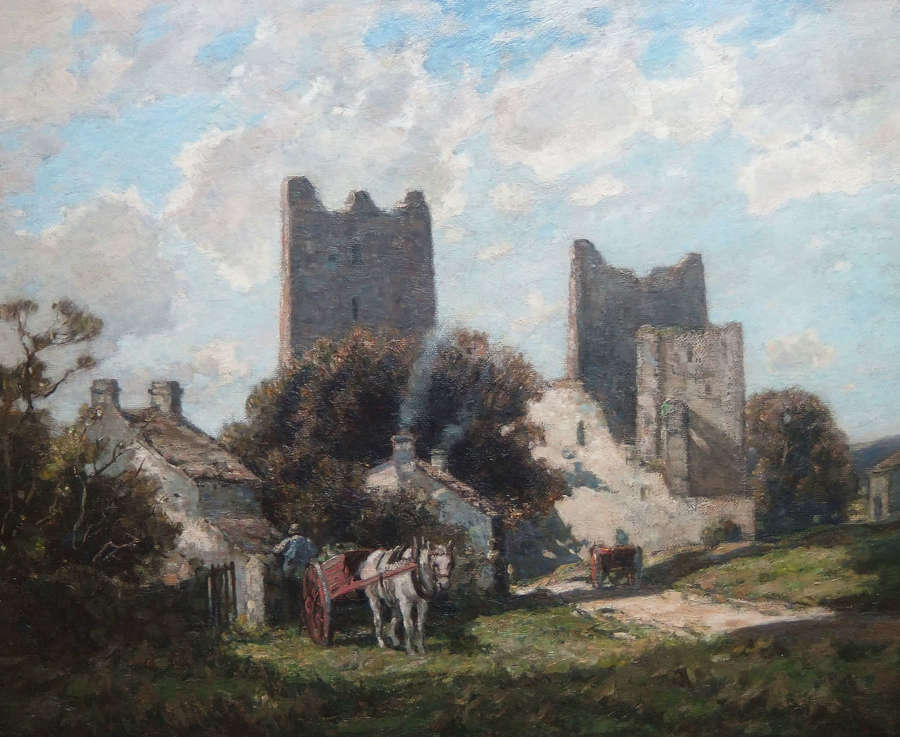 George Graham "October Afternoon, Castle Bolton 1909" oil on canvas