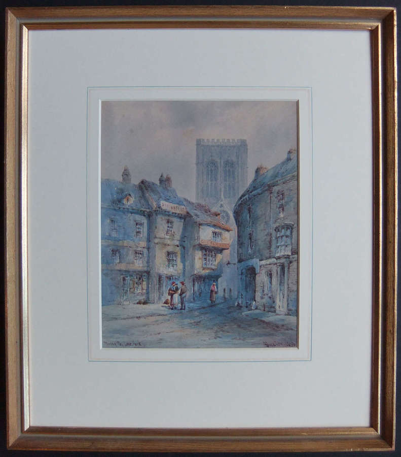 Tom Dudley "Mucky Peg Lane, York" watercolour