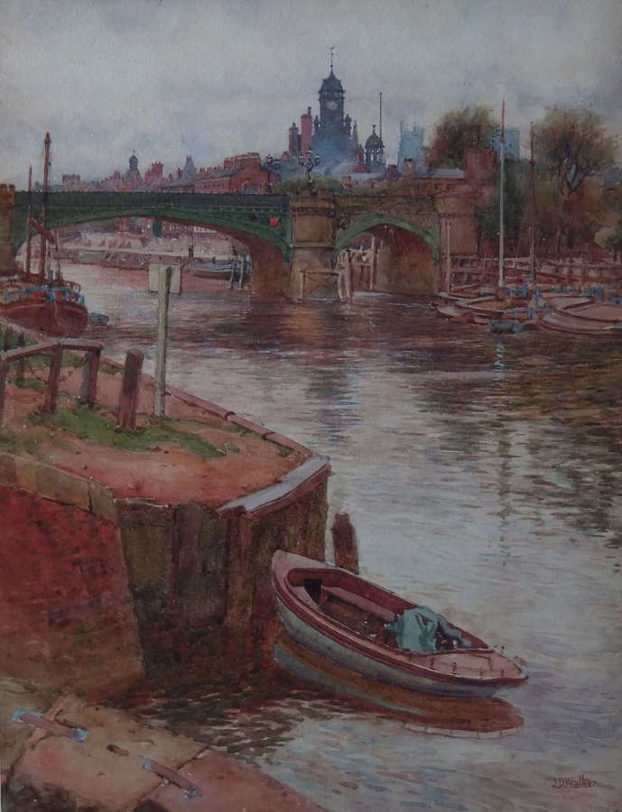 John D. Walker "Skeldergate Bridge" York, Watercolour