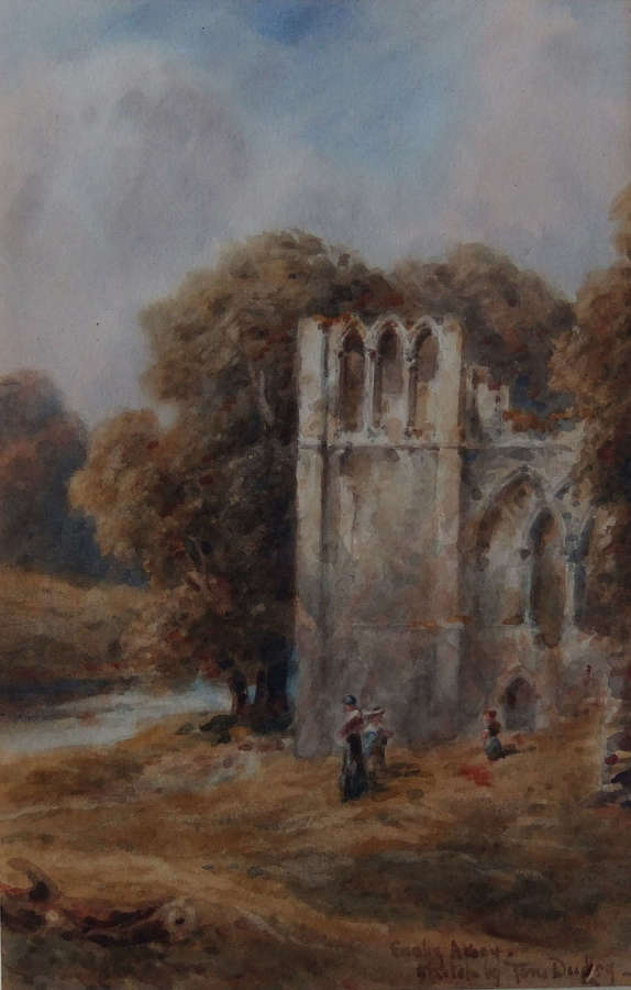 Tom Dudley "Easby Abbey" Richmond, Yorkshire watercolour