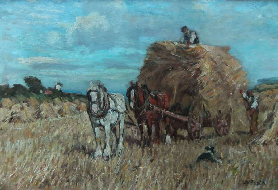 James William Booth "The Haycart" oil on canvas