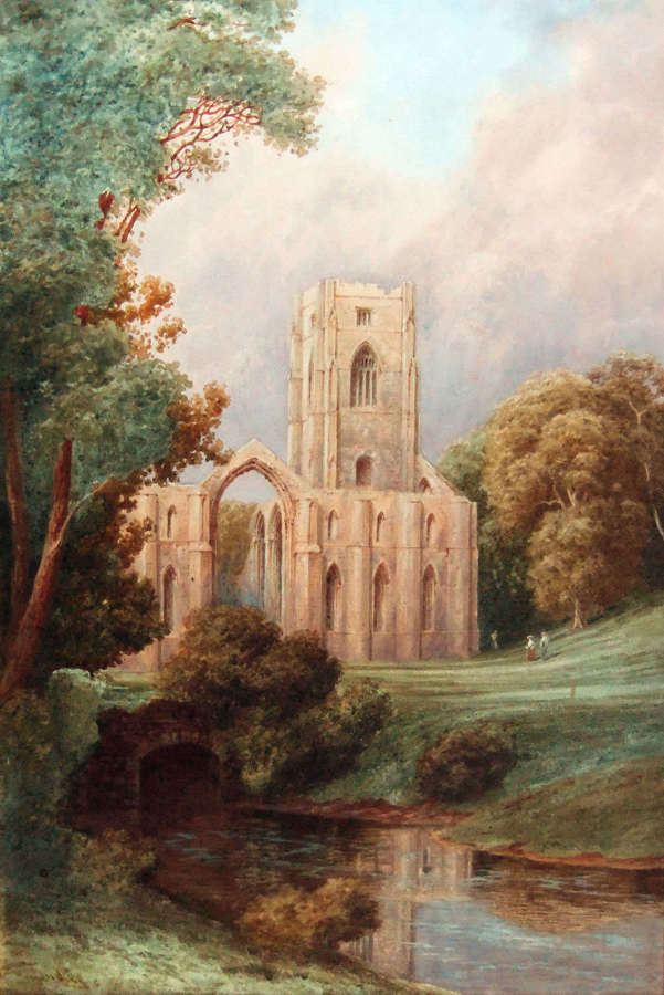 Tom Dudley "Fountains Abbey" watercolour