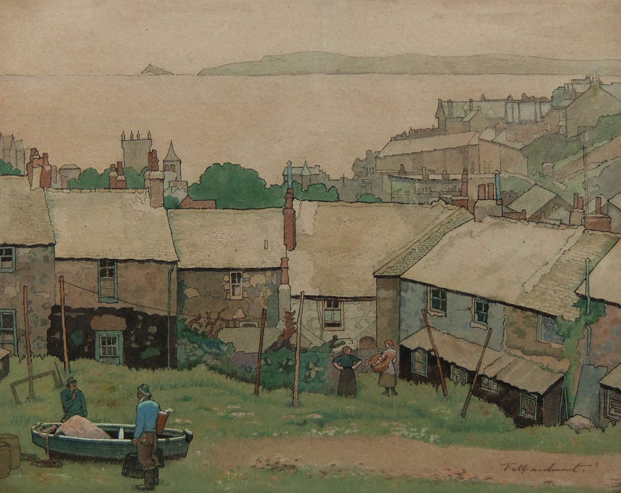 Thomas Maidment "St. Ives from the Fields" watercolour
