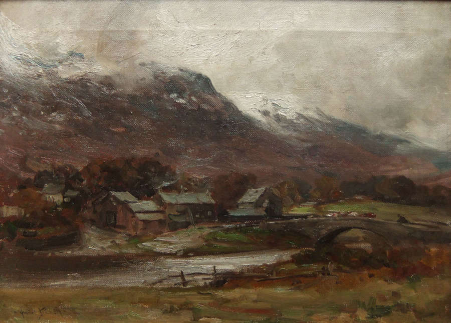 Owen Bowen "A View in the Lake District" oil on canvas