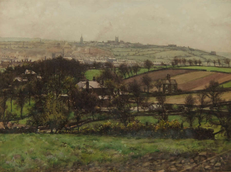 John D. Walker "A View of Pudsey" watercolour