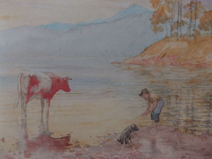 John J. Hamer "The Lakeside" watercolour