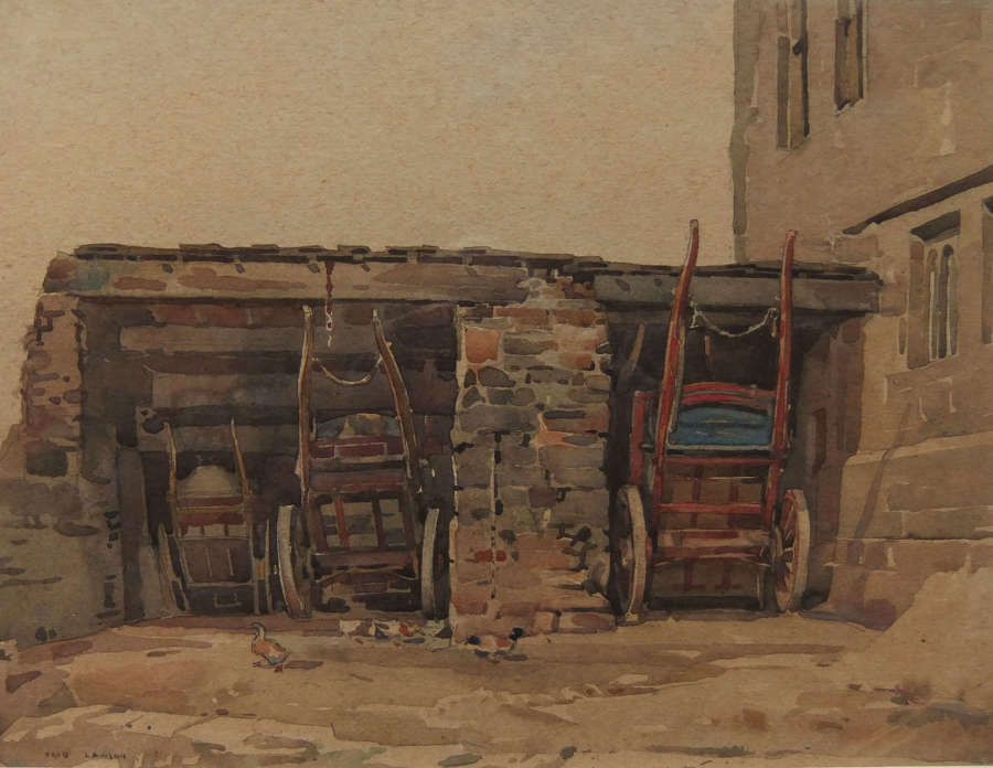 Fred Lawson "The Cart Shed" watercolour