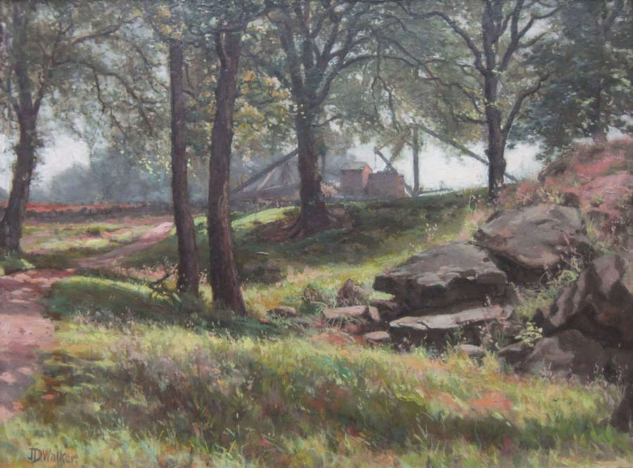 John D. Walker "A West Riding Wood Yard" oil painting