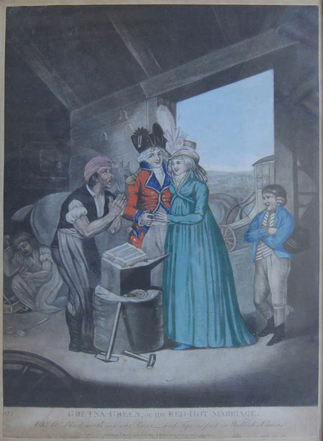 Laurie & Whittle "Gretna Green" or "The Red Hot Marriage" old print