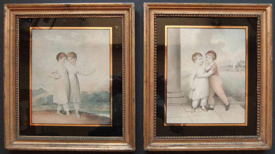 Adam Buck "The Sisters" and "Brother & Sister" pair of engravings