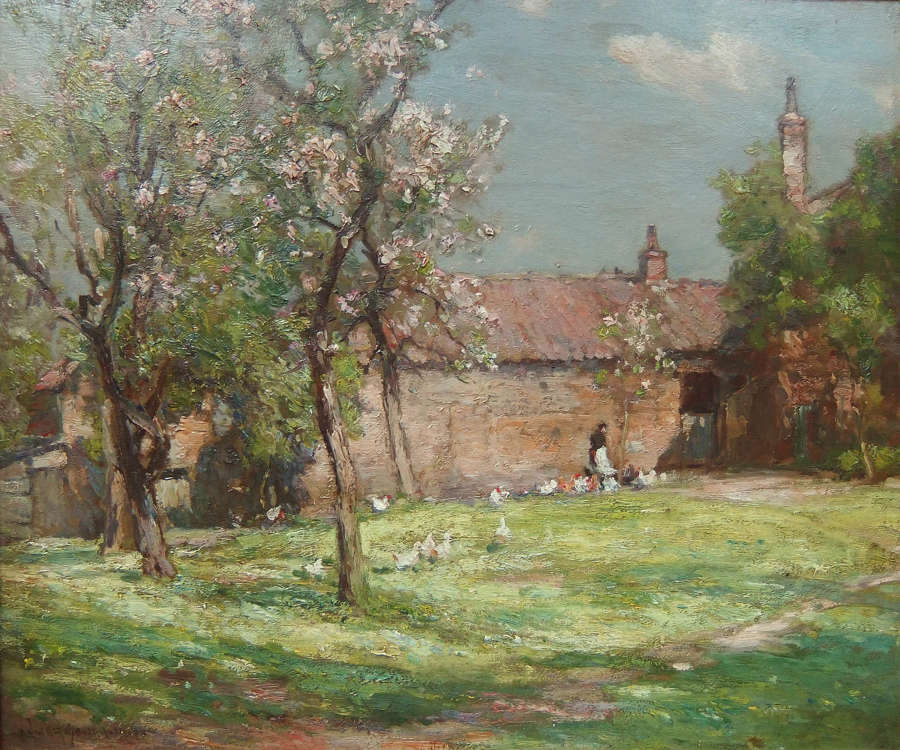 Owen Bowen "The Old Orchard" oil painting