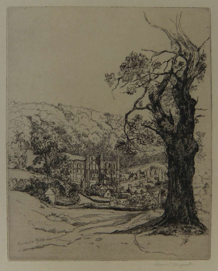 Adeline S. Illingworth "Rievaulx Abbey" etching