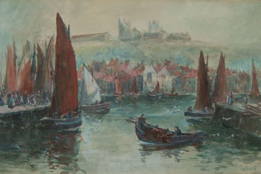 George Scarth French "Whitby" watercolour