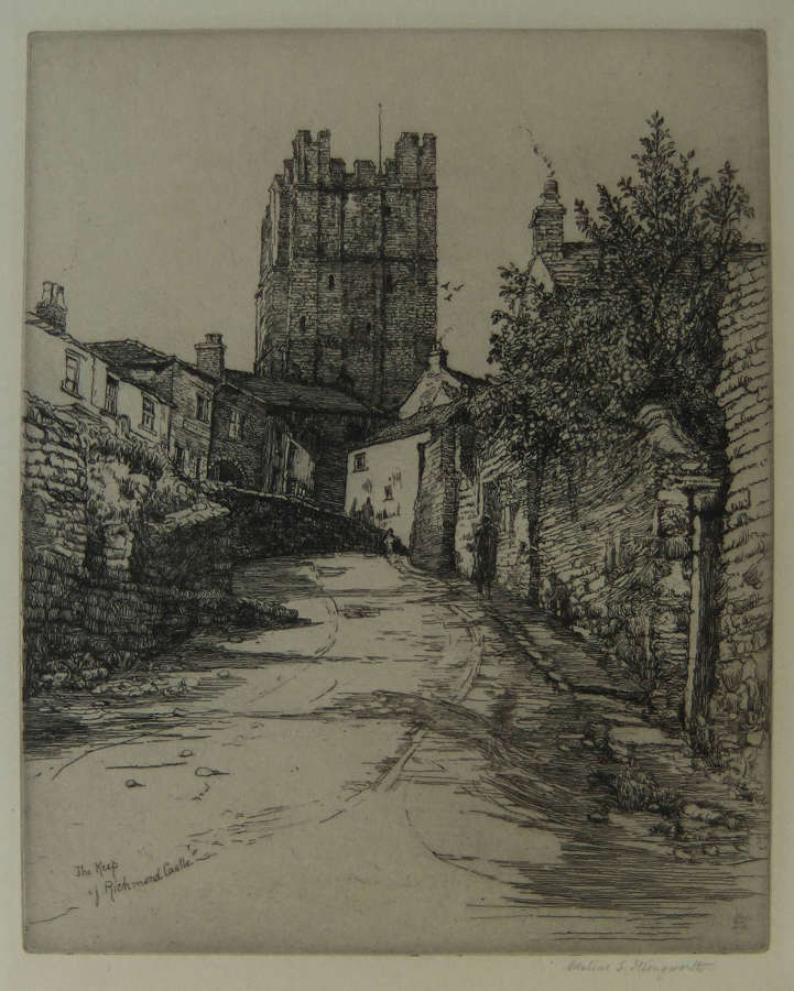 Adeline S. Illingworth "The Keep, Richmond Castle" etching