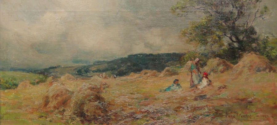 Owen Bowen "The Hay-Field Robin Hood's Bay" oil painting