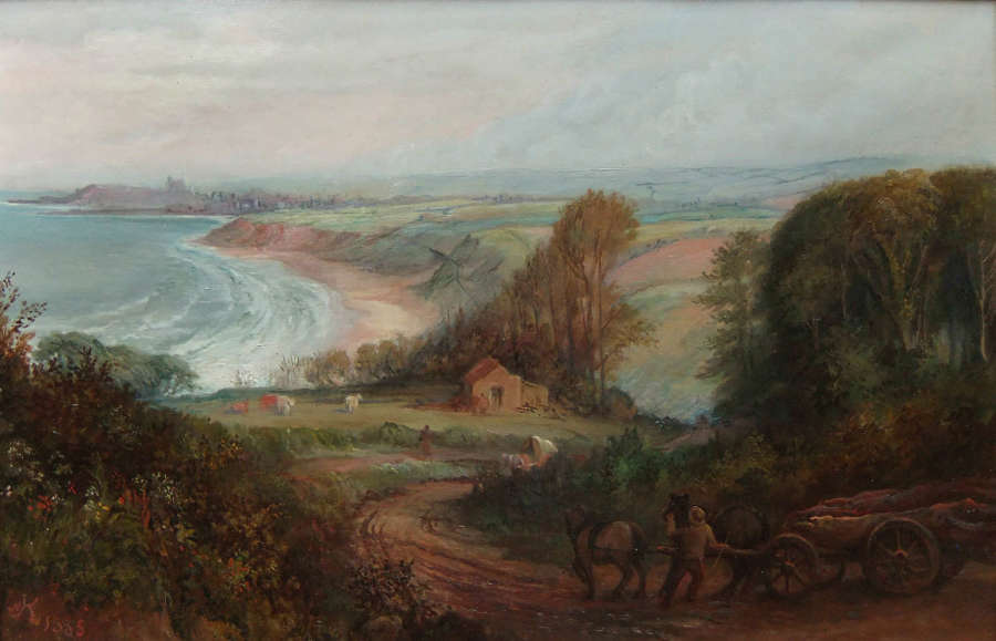 John Ward Knowles "Whitby from Lythe Bank" oil painting