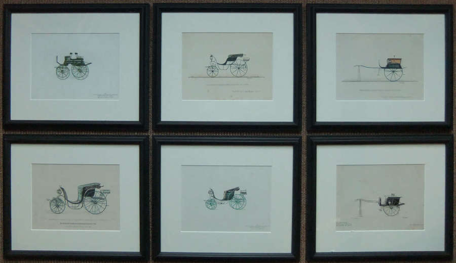 J.& C.Cooper "Carts & Carriages" series of 6 lithographs