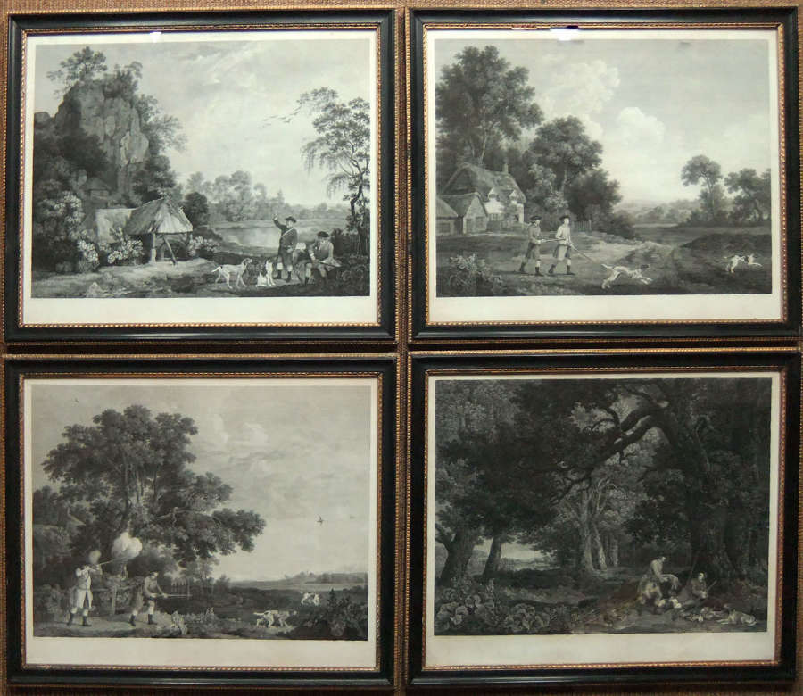 George Stubbs "SHOOTING" set of four old engravings
