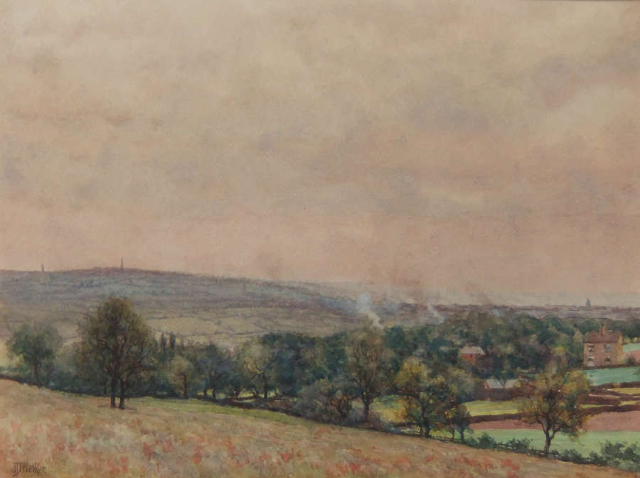 John D. Walker "A West Riding Landscape" watercolour