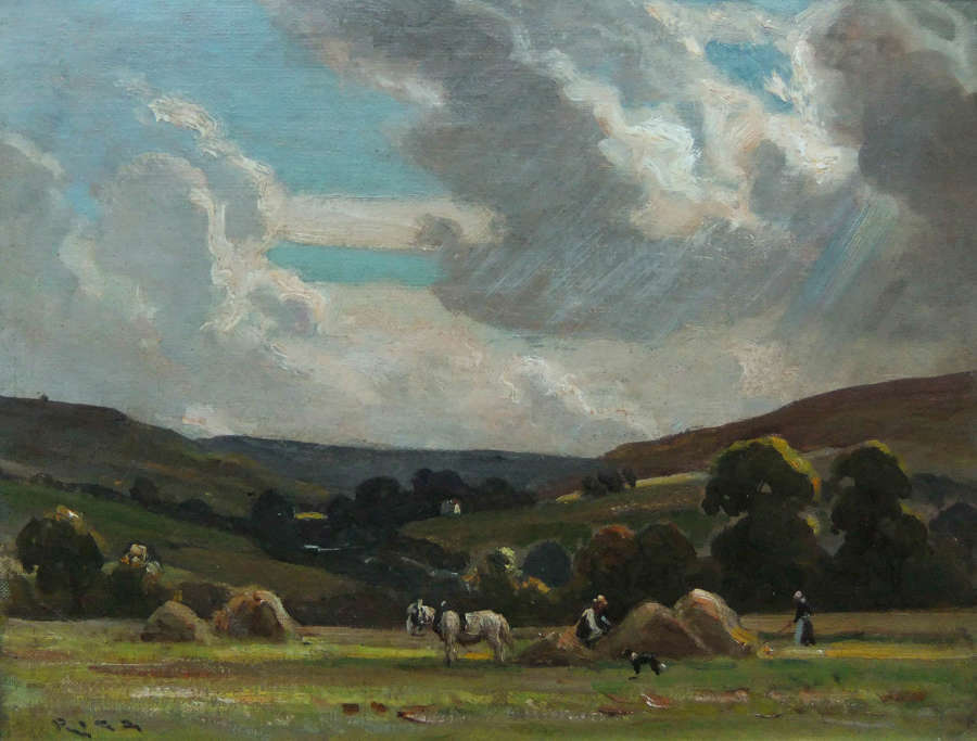 Ernest Higgins Rigg "Crackpot Ghyll, Swaledale" Yorkshire oil painting