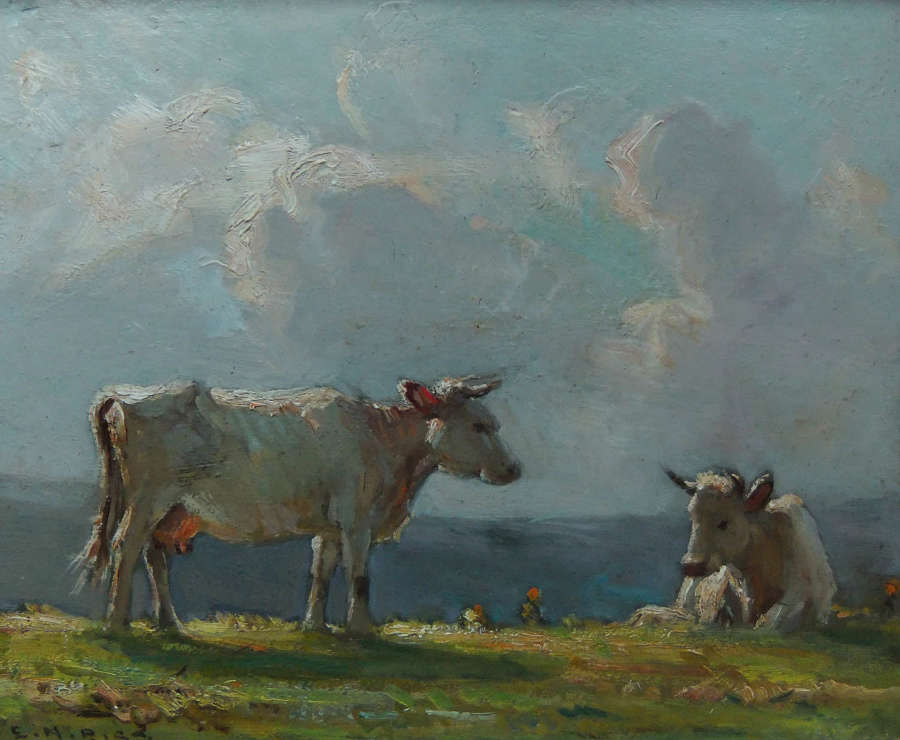 Ernest Higgins Rigg "Upper Pastures, Swaledale" oil painting