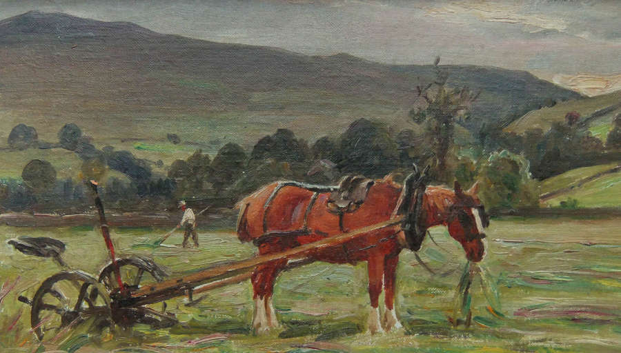 Ernest Higgins Rigg "The Plough Horse at Rest" oil painting