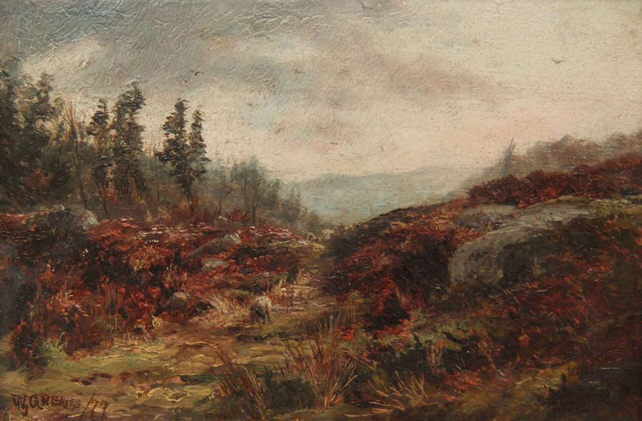 William Greaves "On the Moor" oil on board