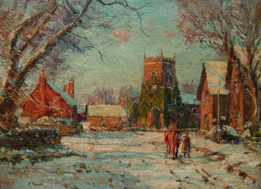 Herbert Royle "Winter Sunshine" oil painting