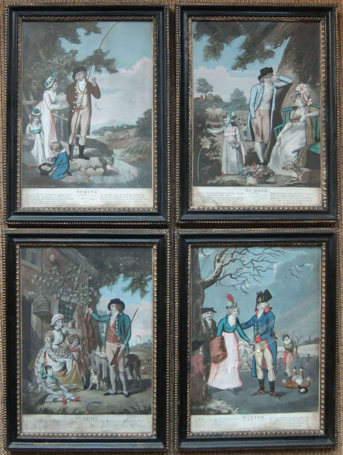 G. Thompson "The Four Seasons" set of mezzotints