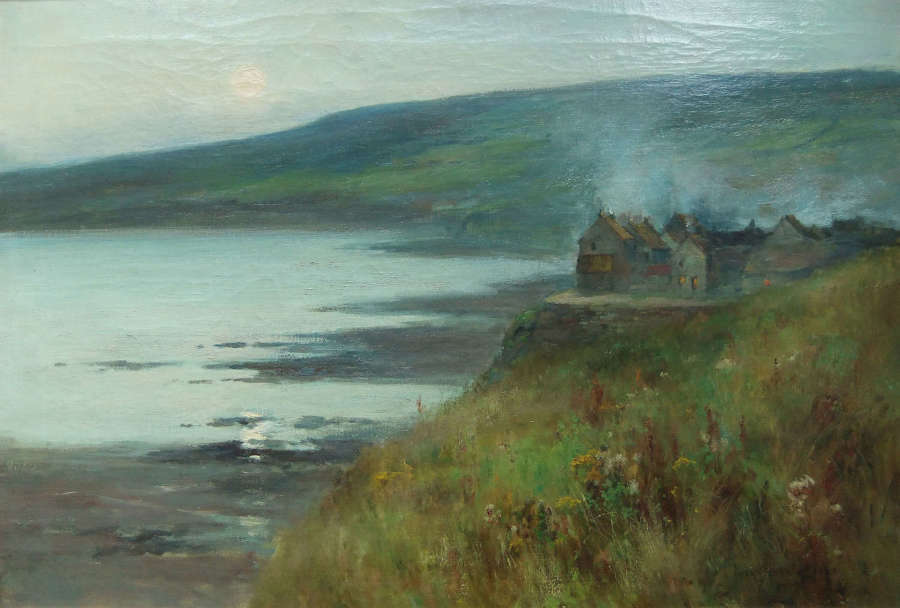 Owen Bowen "Robin Hood's Bay, Evening" oil painting
