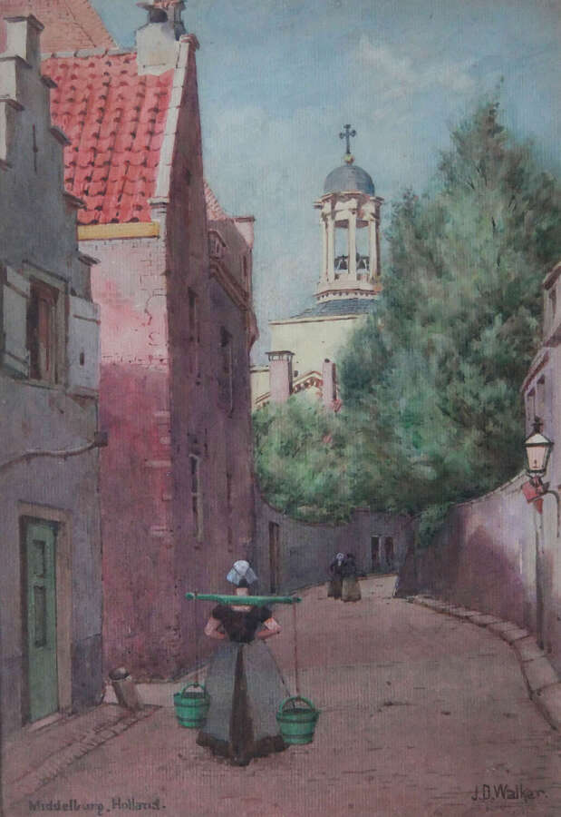 John Dobby Walker "Middelburg, Holland" watercolour