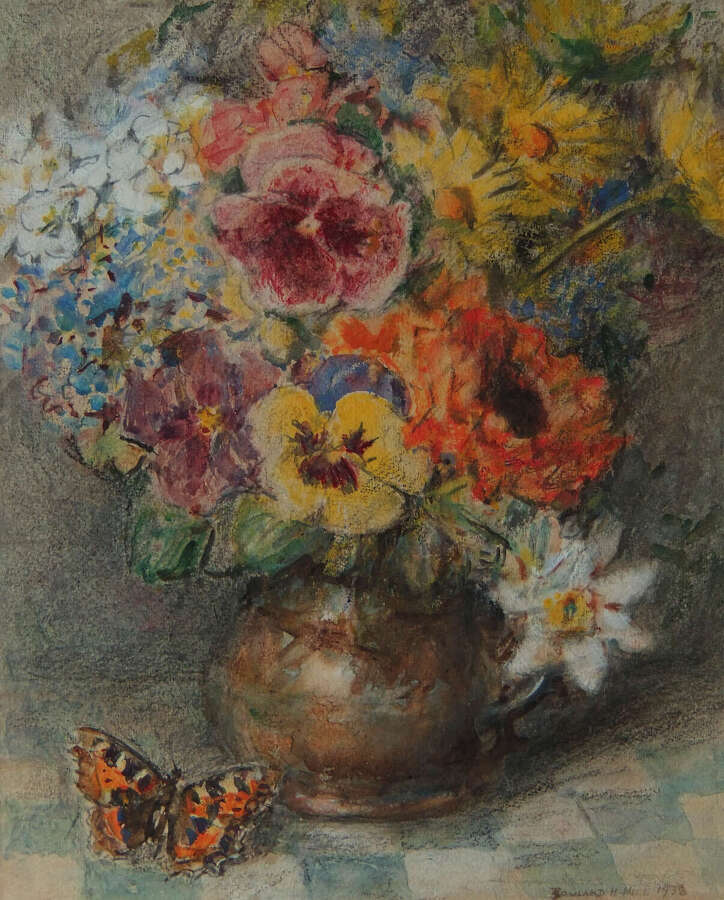 Rowland Henry Hill "A Spring Vase" watercolour