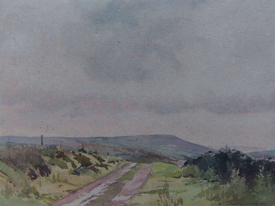 Henrietta Lister "Wet Road, Apedale, Yorkshire" watercolour