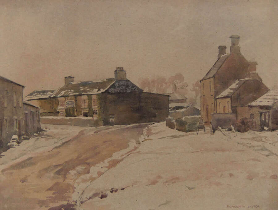 Henrietta Lister "The Bolton Arms, Redmire" watercolour