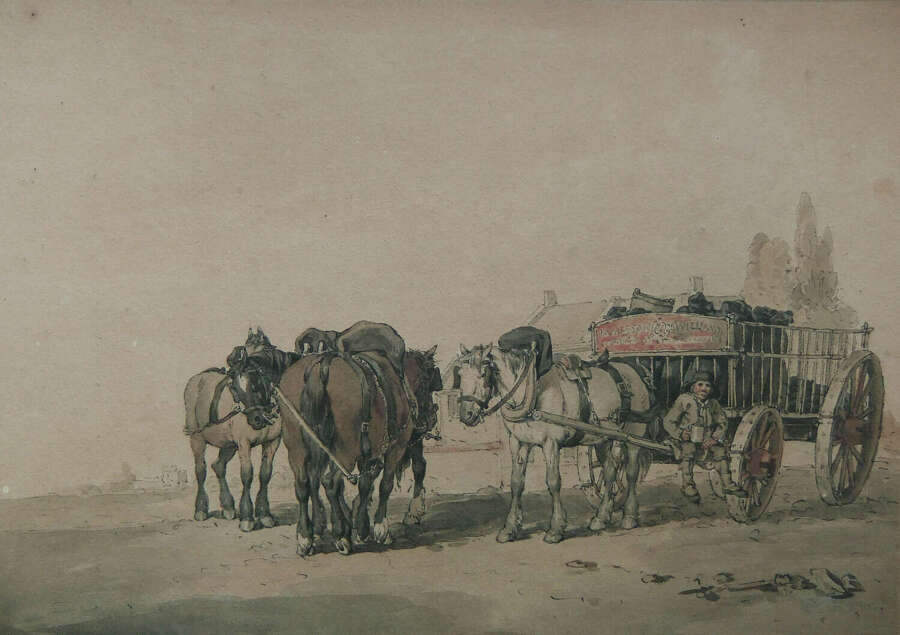 John Augustus Atkinson "James Williams, Builders Cart" watercolour