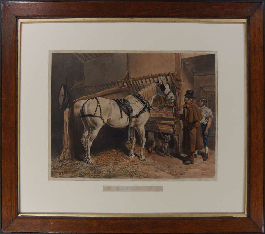 J.F.Herring "The Cab Horse (St. Giles)" aquatint by J.Harris