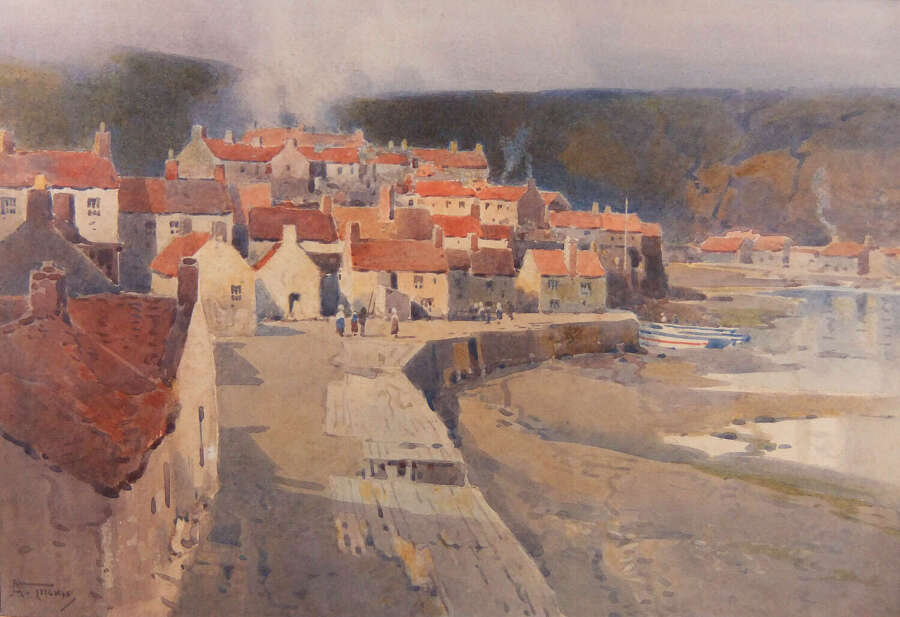 Arthur Tucker "Staithes, Yorkshire" watercolour
