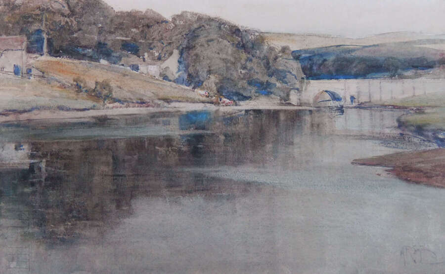 Arthur Reginald Smith "Quiet Waters" Wharfedale, Yorkshire, watercolour