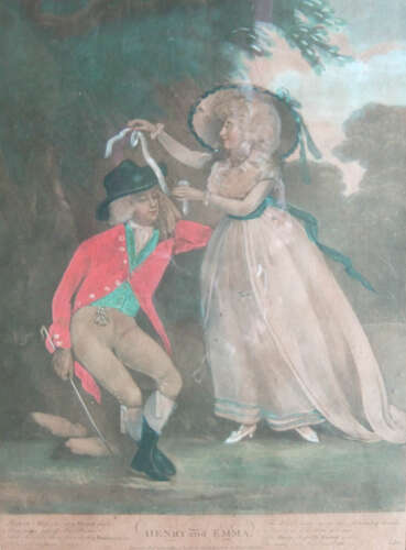 Pair Decorative old mezzotints by Robert Sayer