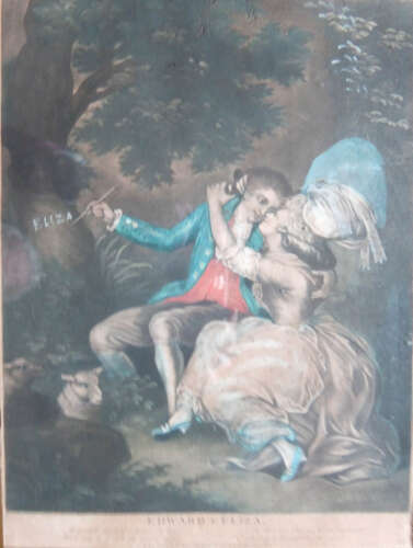 Pair Decorative old mezzotints by Robert Sayer