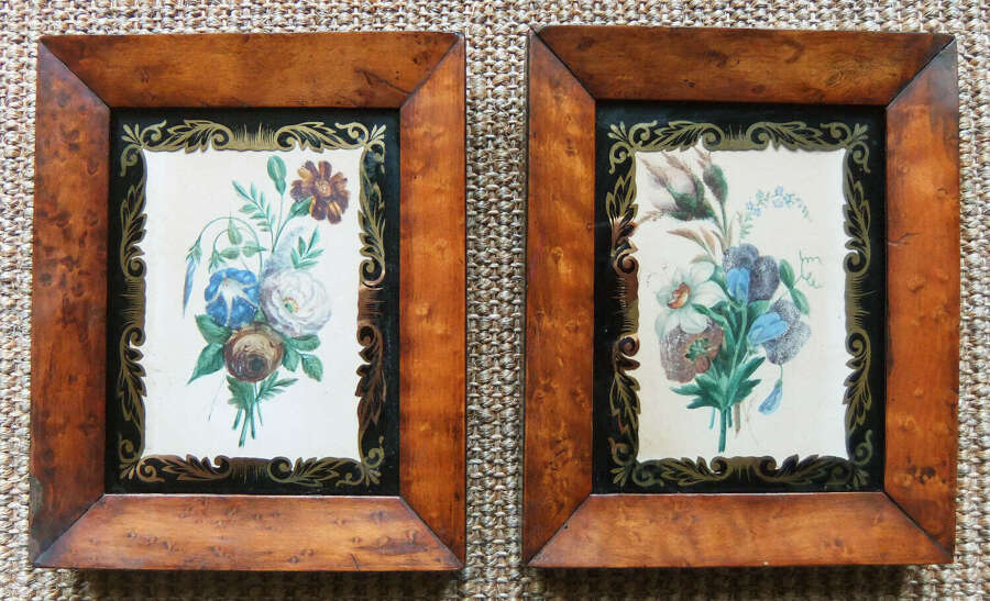 English School c1840 "Flower Studies" a pair